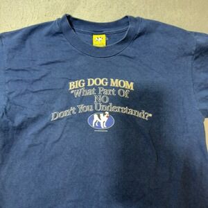 Big Dogs T-Shirt Women Large Blue Excellent Vintage 1999 Big Dog Mom Graphic